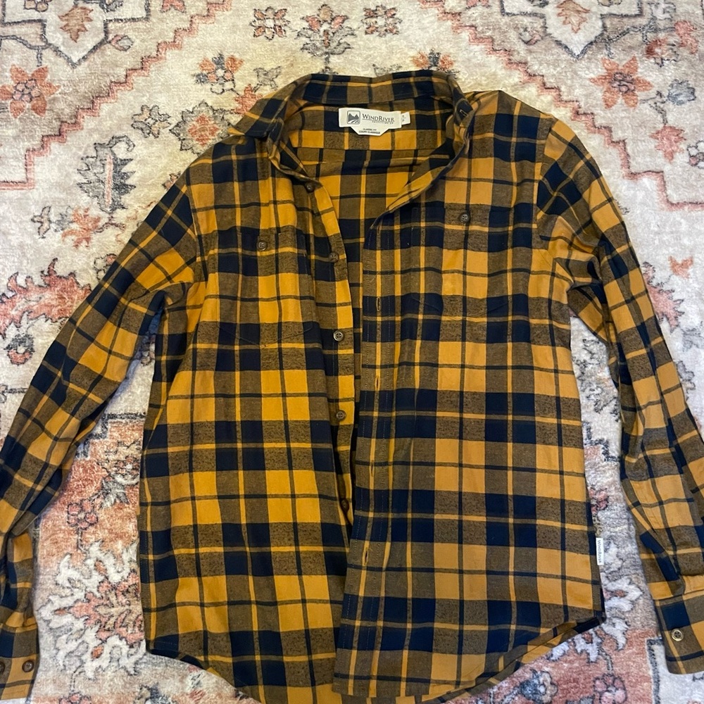 Yellow and Black Plaid Shirt